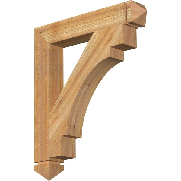 Ekena Millwork Merced Arts & Crafts Rough Sawn Bracket, Western Red Cedar, 4"W x 26"D x 30"H BKT04X26X30MRC03RWR - main